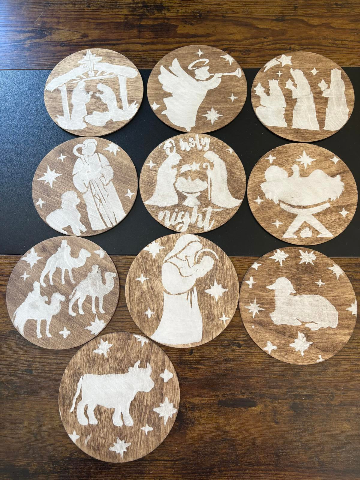 Savvy Creations Handpainted Wooden Nativity Set