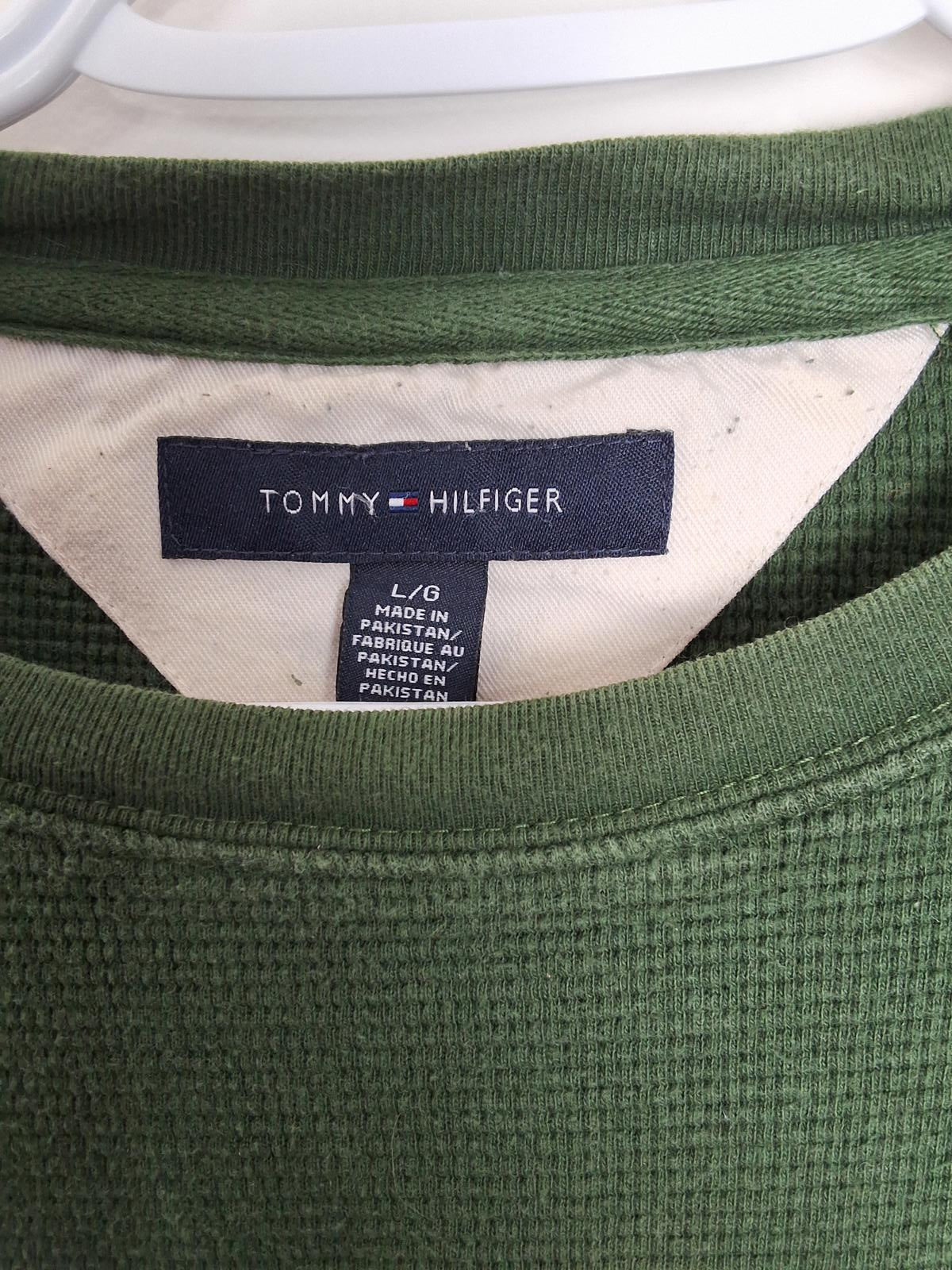 Men's L Tommy Hilfiger Thermal long sleeve knit Dark Green