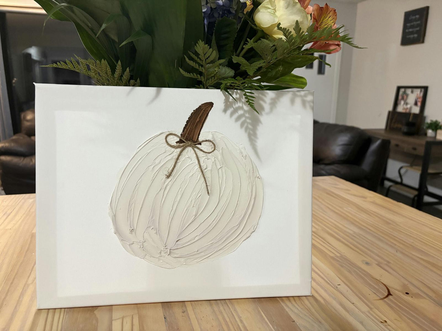 Textured White Pumpkin Wall Art Decor