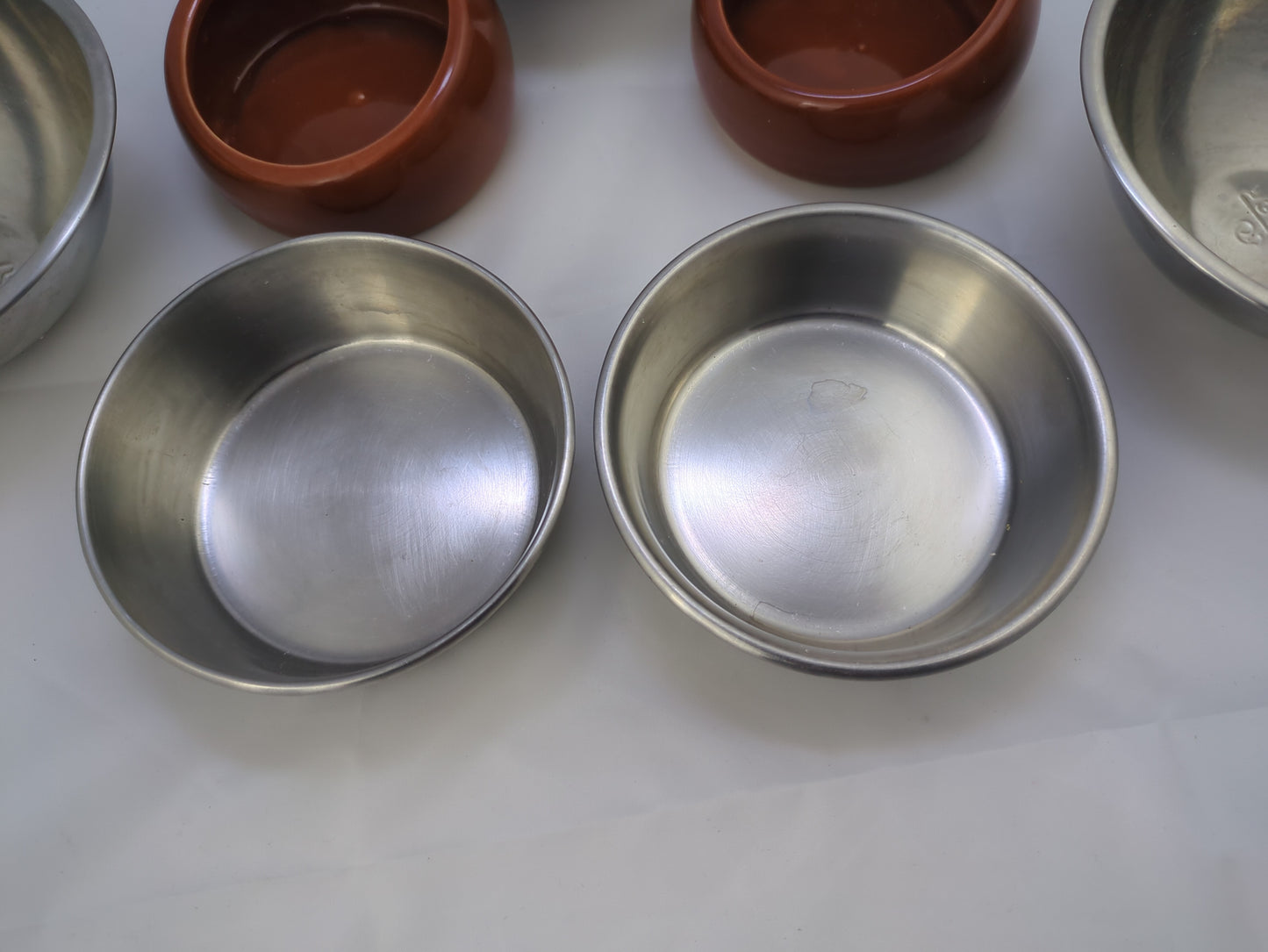 Assorted Pet Dishes for Small Dogs or Cats – Porcelain & Stainless Steel Set