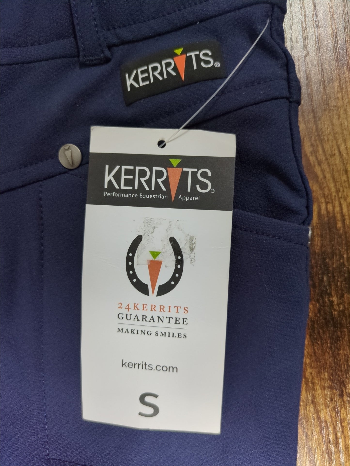 Kerrits Cross Over Knee Patch Breech – Kids Size Small – Navy Blue