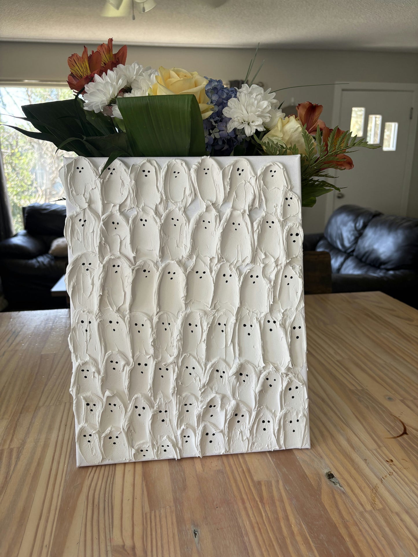Textured Ghost Canvas ā Hand Crafted 3D Spackle Painting, Made in Canada