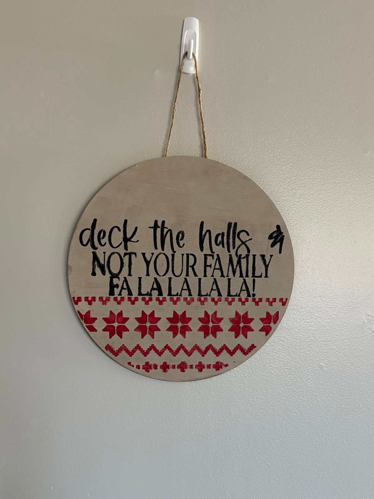 Round Wooden Christmas Wall Decoration with Festive Quote