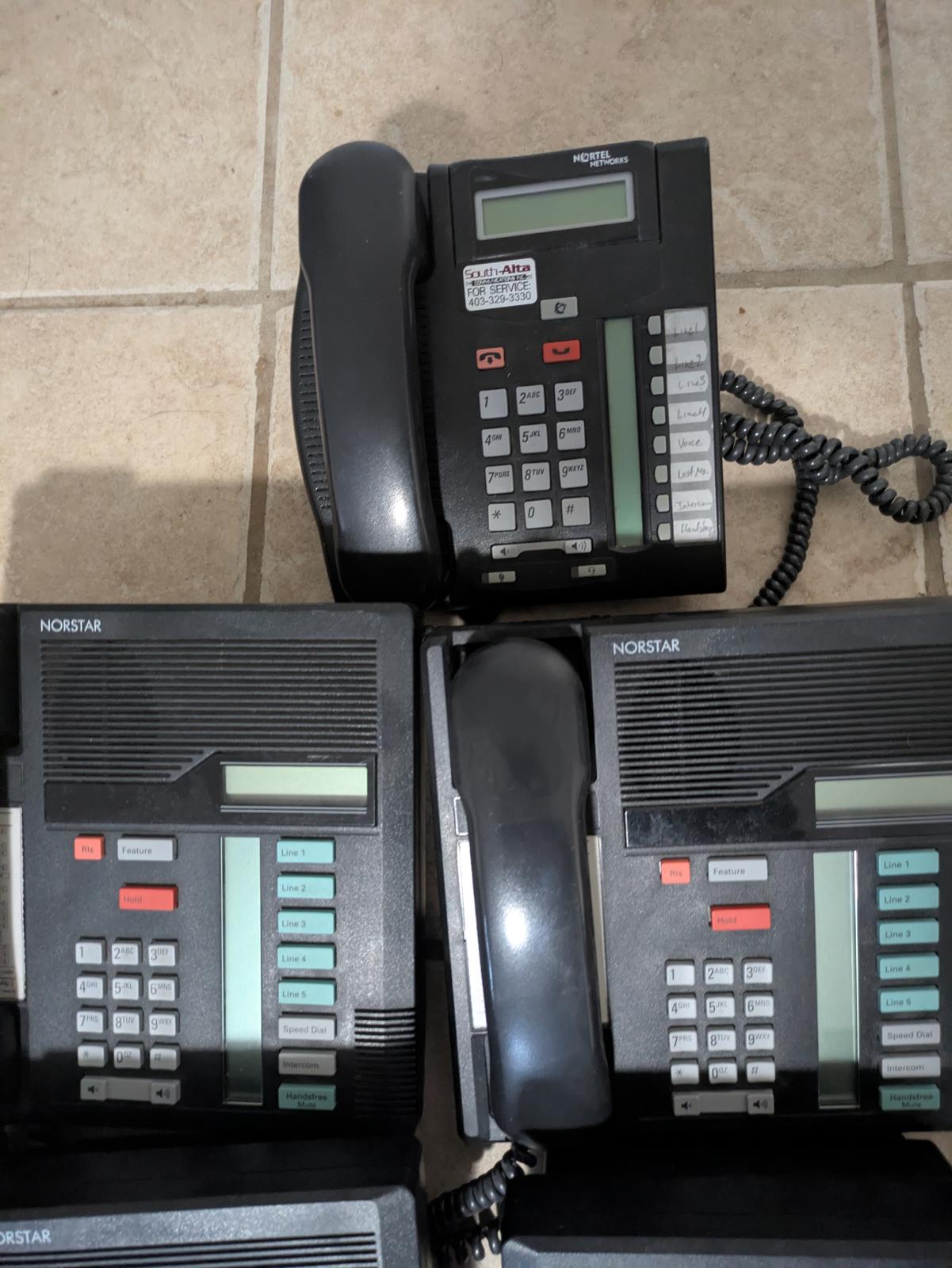 Lot of 5 Nortel Norstar Office Phones – Models T7208, M7208, NT8841 – Untested