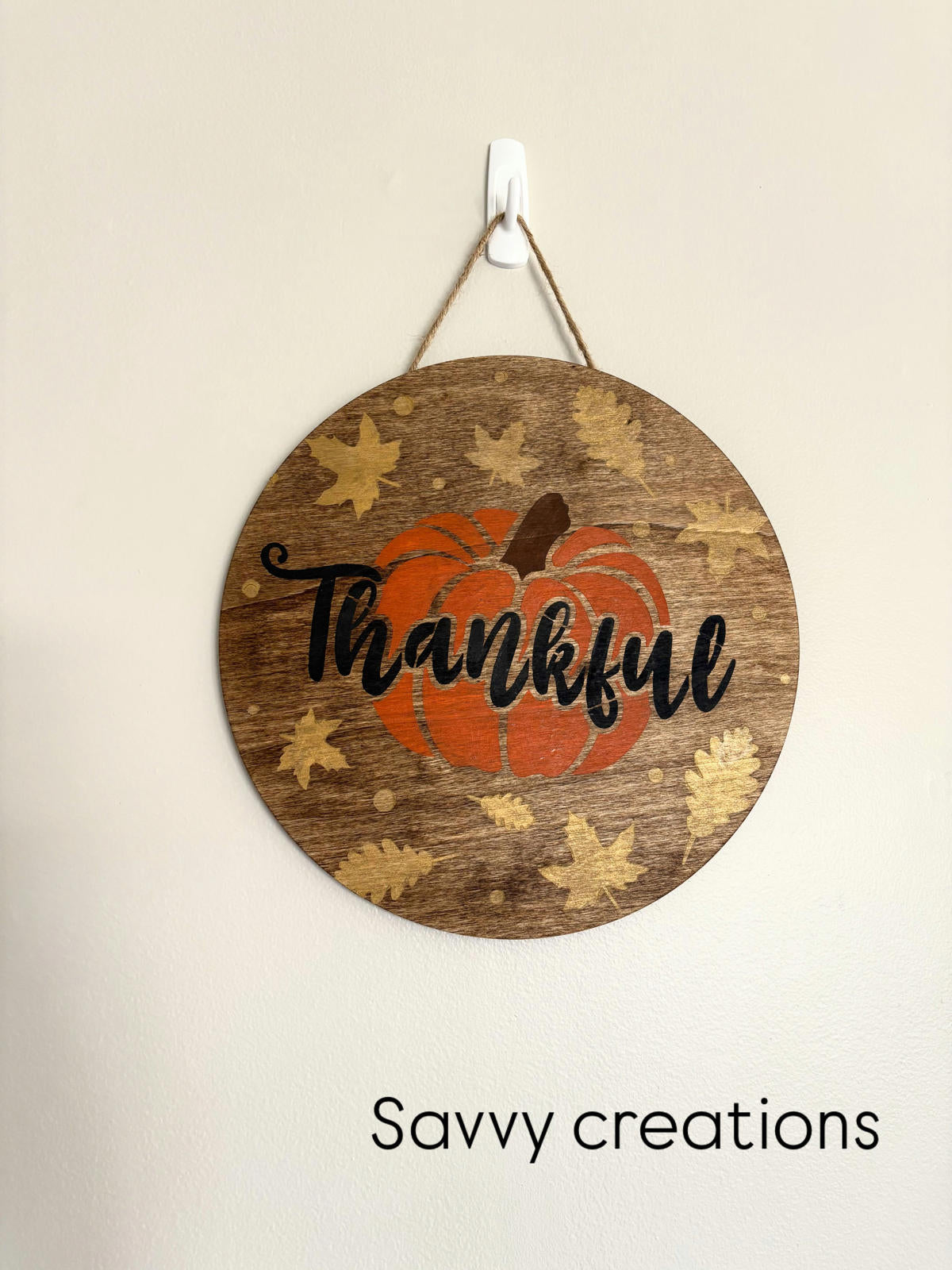Thankful Fall Pumpkin Wooden Wall Hanging