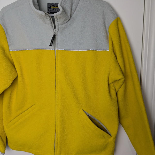 Roxy Women's Yellow and Light Gray Fleece Jacket