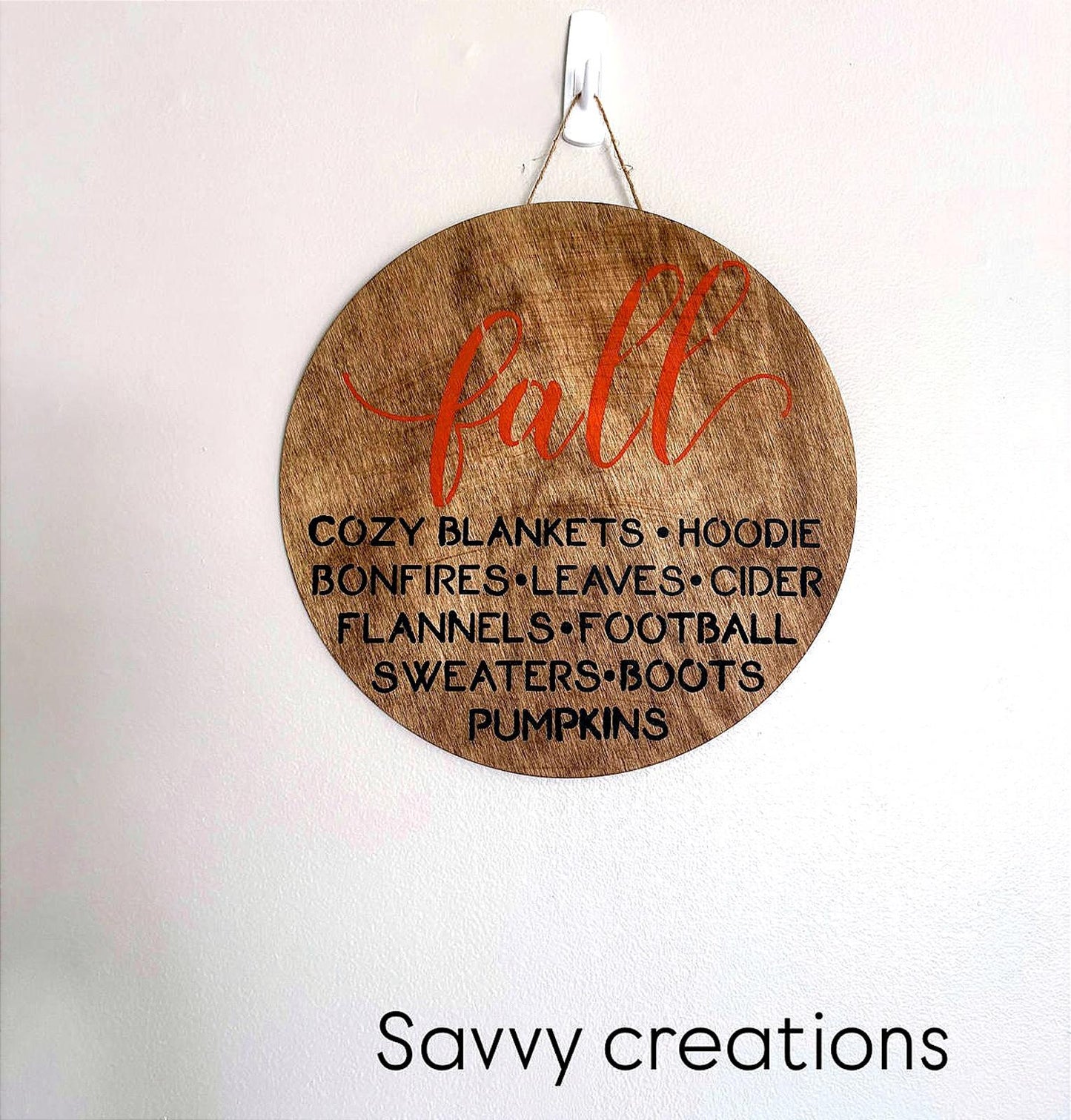 Handcrafted Fall-Themed Wooden Wall Hanging Sign