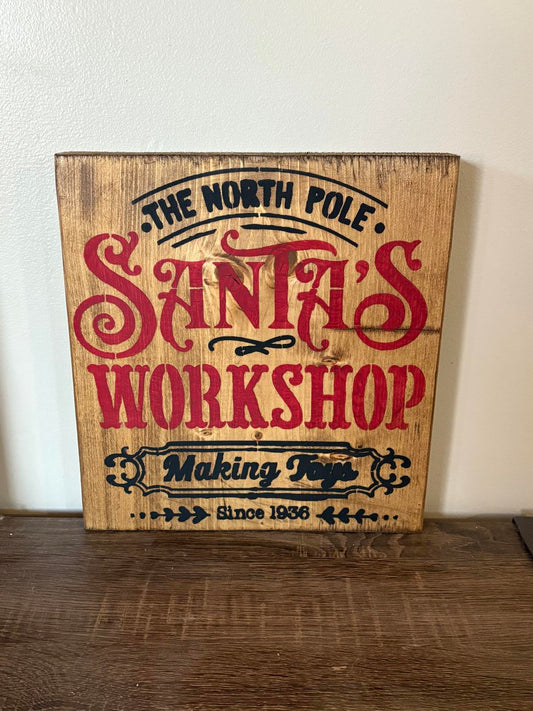 Savvy Creations Santa's Workshop Christmas Sign