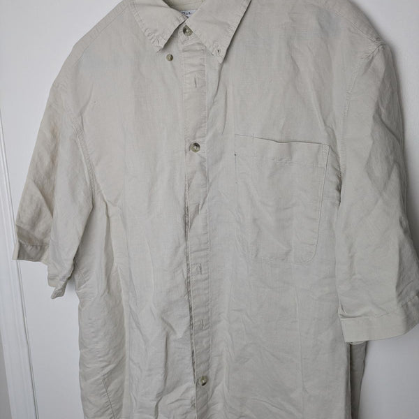 Columbia Men's Button-Up Shirt Large Beige