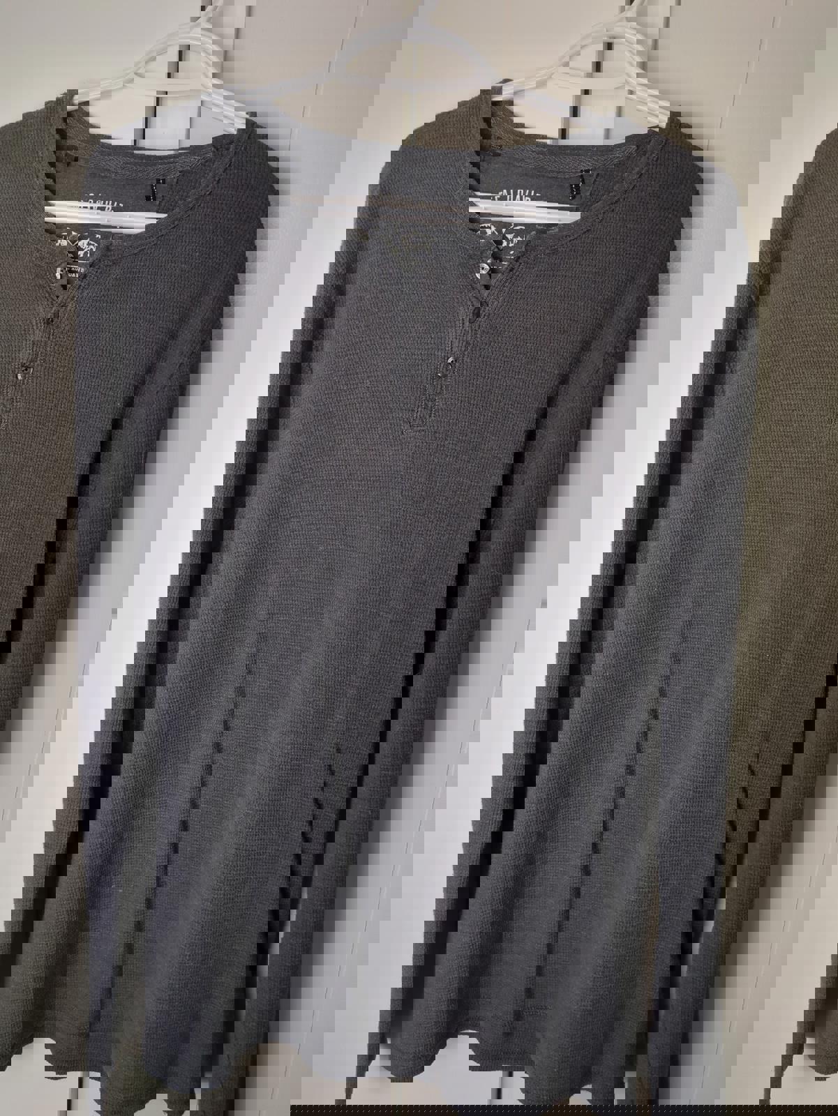 Buffalo David Bitton Men's Gray Henley Sweater XL