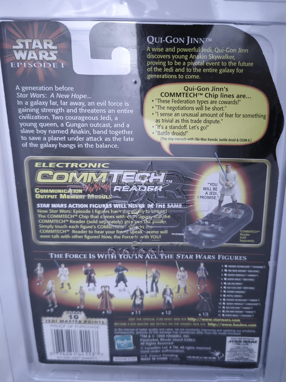 Star Wars Episode I Qui-Gon Jinn Action Figure with Lightsaber and CommTech Chip