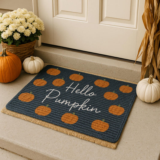 Handmade 'Hello Pumpkin' Seasonal Doormat