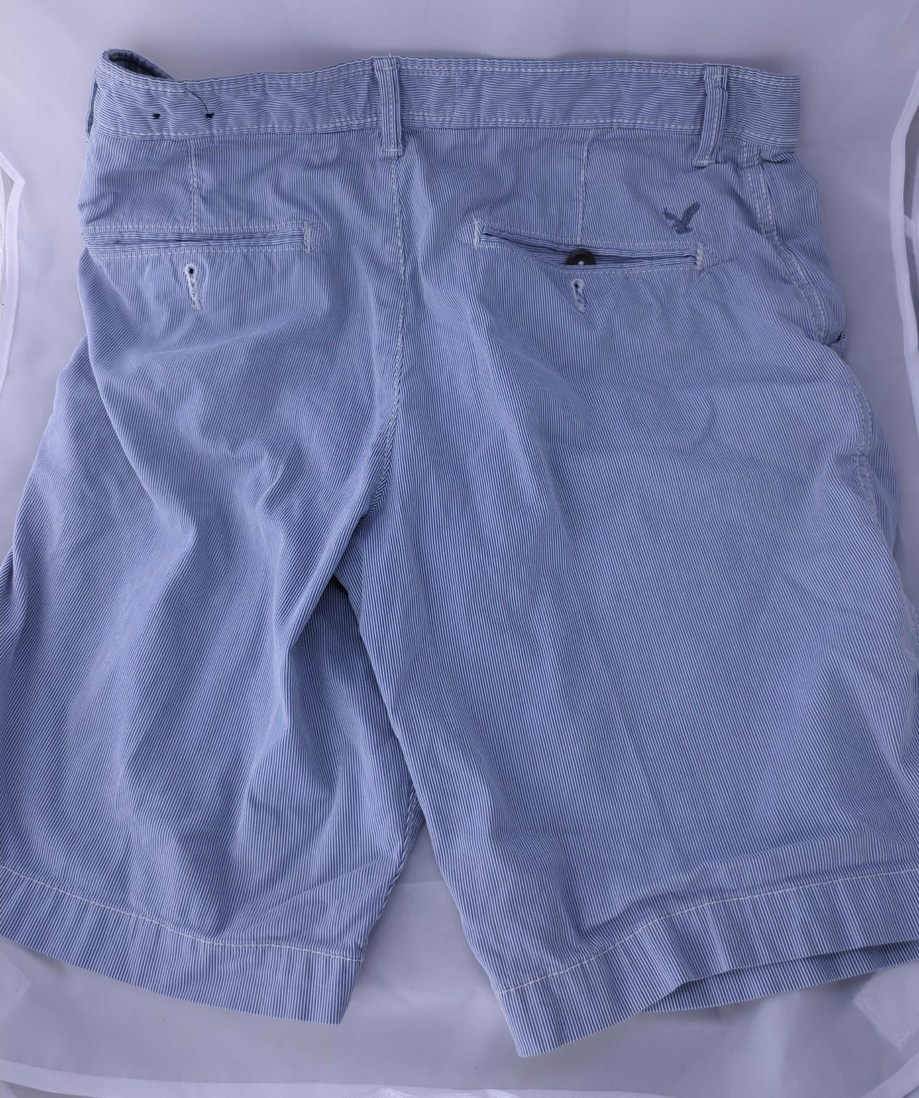 American Eagle Men's Casual Shorts Light Blue Striped