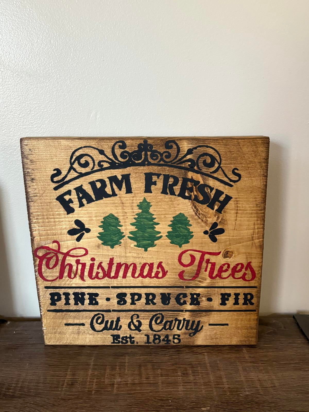 Savvy Creations Farm Fresh Christmas Trees Wooden Sign
