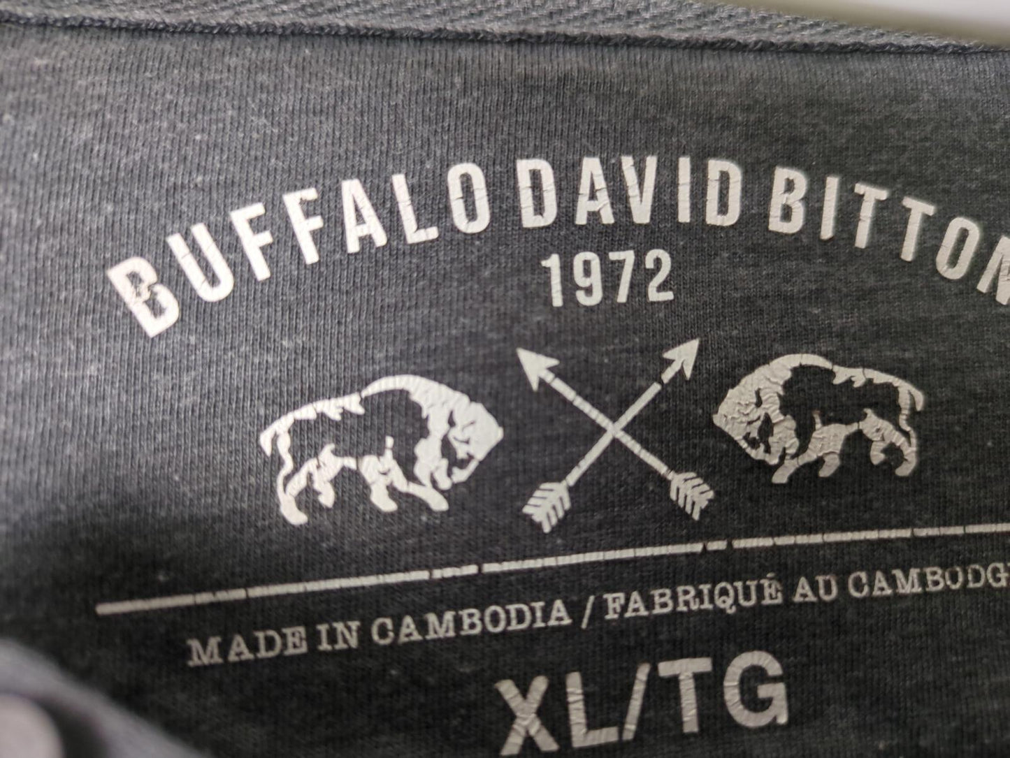 Buffalo David Bitton Men's Gray Henley Sweater XL