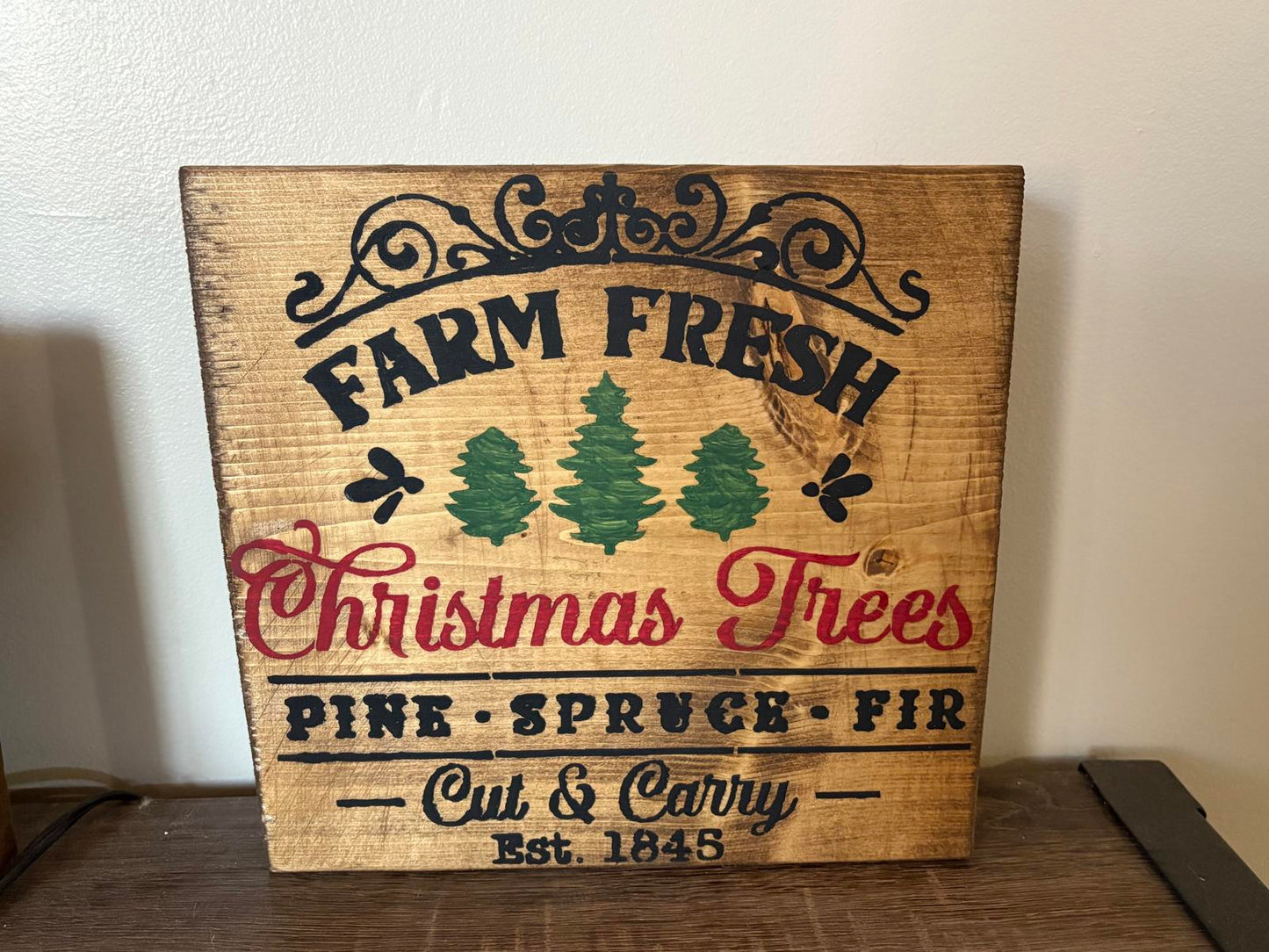 Savvy Creations Farm Fresh Christmas Trees Wooden Sign