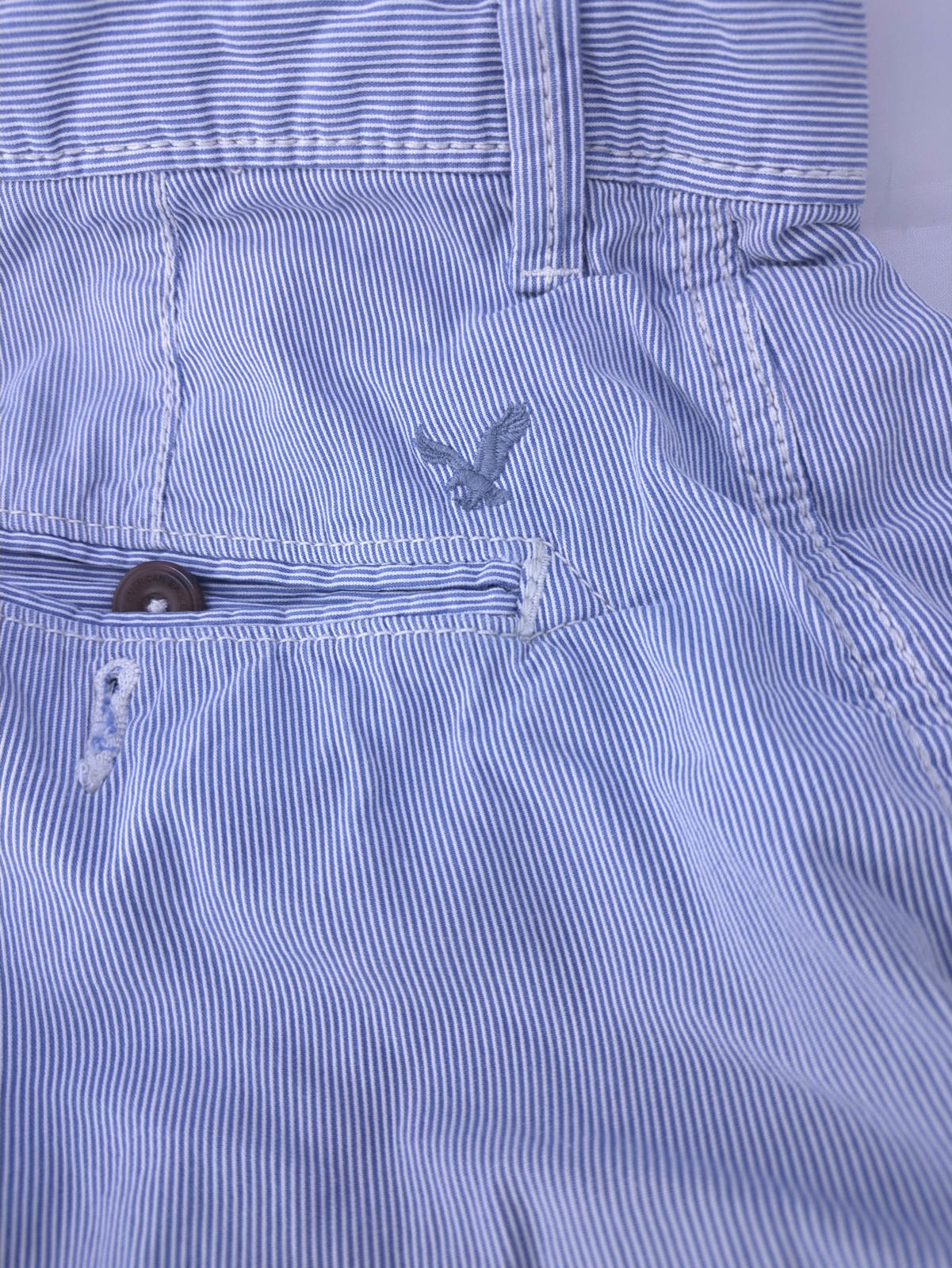 American Eagle Men's Casual Shorts Light Blue Striped