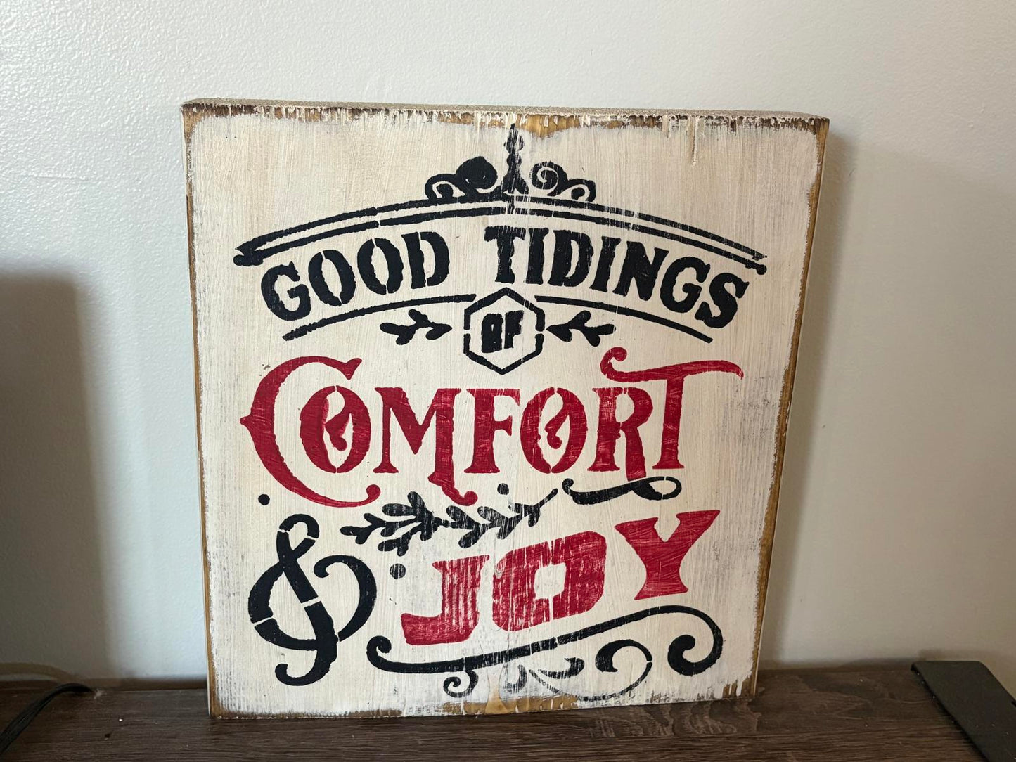 Savvy Creations Wooden Wall Sign - Good Tidings of Comfort & Joy