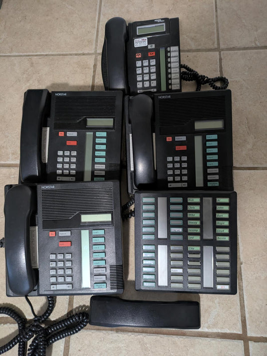Lot of 5 Nortel Norstar Office Phones – Models T7208, M7208, NT8841 – Untested