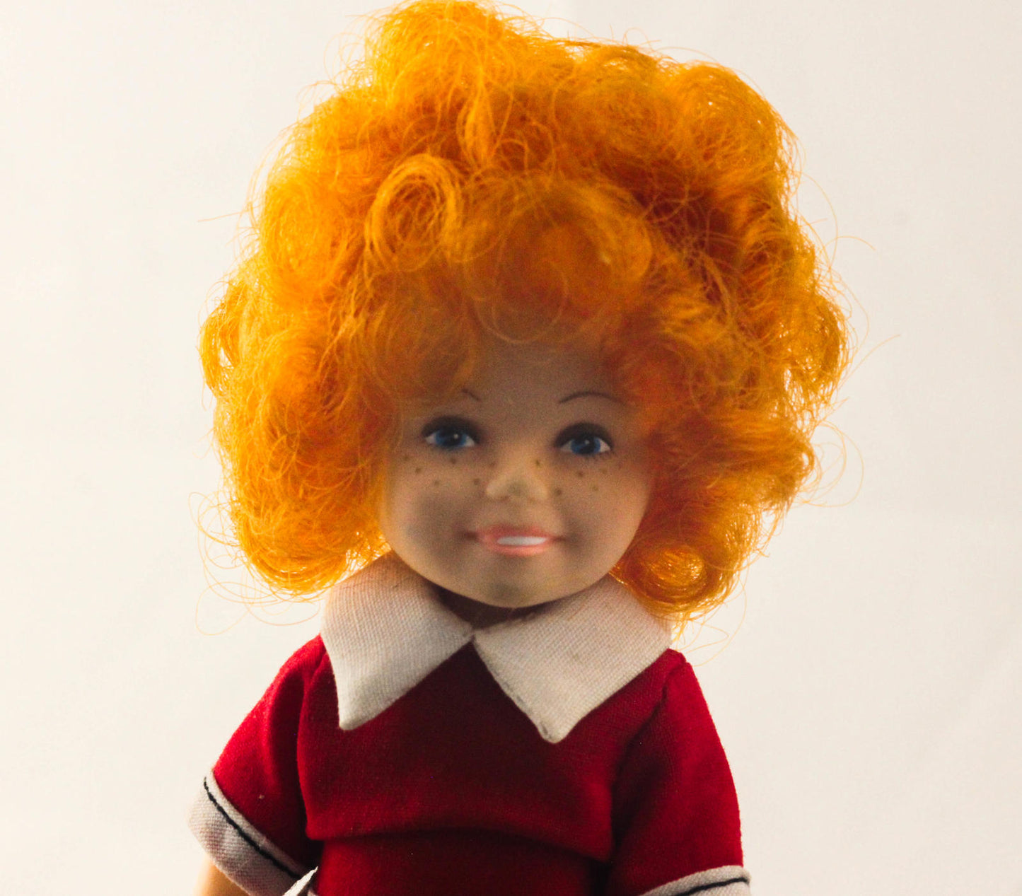 Vintage Doll with Red Dress and Heart-Shaped 'Annie'