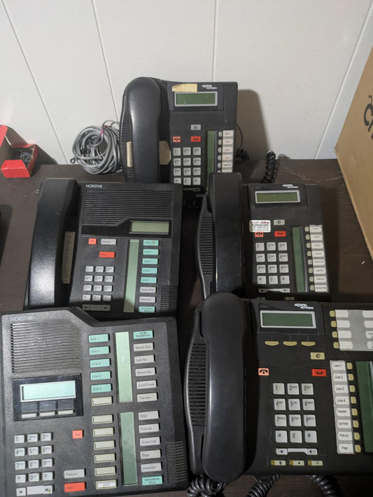 Lot of 5 Nortel Norstar Office Phones – Models T7208, M7324, T7318E – Untested
