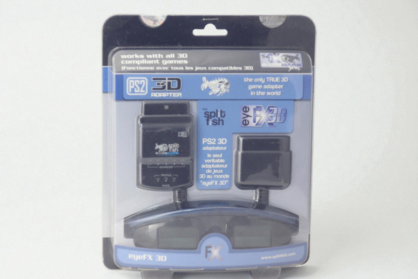 PS2 SplitFish eyeFX 3D Glasses & Adapter - NEW / SEALED -