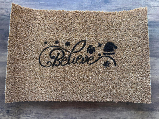 Hand Painted Believe Inspirational Doormat