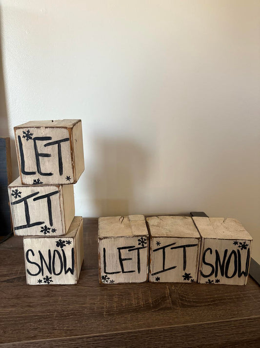 Savvy Creations Wooden 'Let It Snow' Decorative Blocks