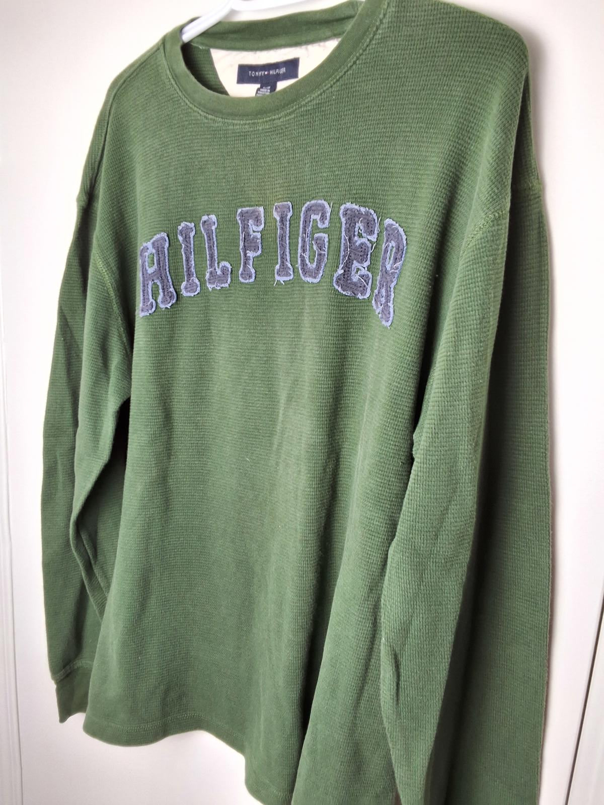 Men's L Tommy Hilfiger Thermal long sleeve knit Dark Green