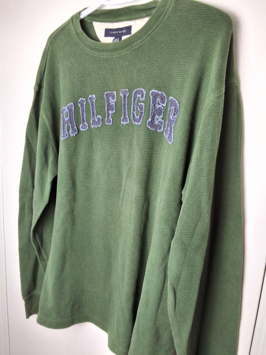 Men's L Tommy Hilfiger Thermal long sleeve knit Dark Green