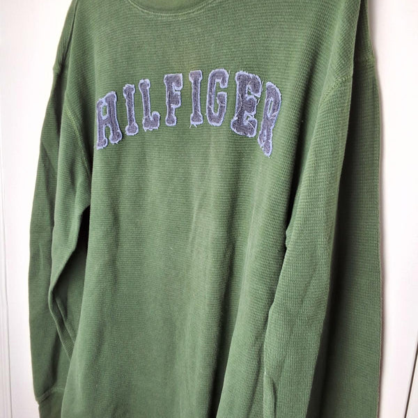 Men's L Tommy Hilfiger Thermal long sleeve knit Dark Green