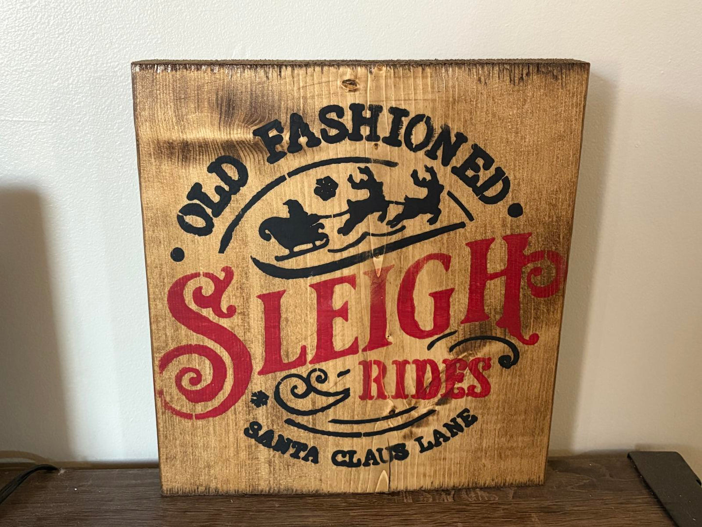 Savvy Creations Old Fashioned Sleigh Rides Christmas Sign