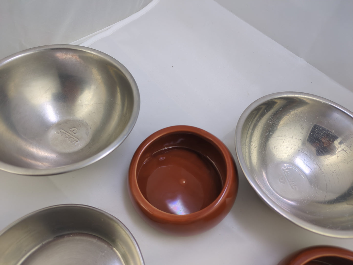 Assorted Pet Dishes for Small Dogs or Cats – Porcelain & Stainless Steel Set