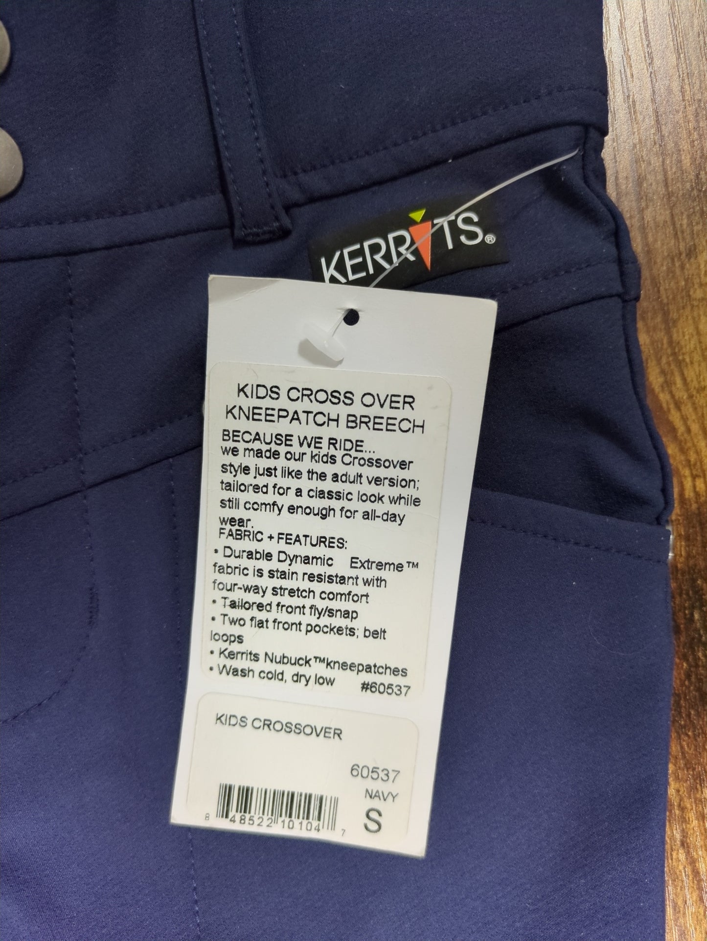 Kerrits Cross Over Knee Patch Breech – Kids Size Small – Navy Blue