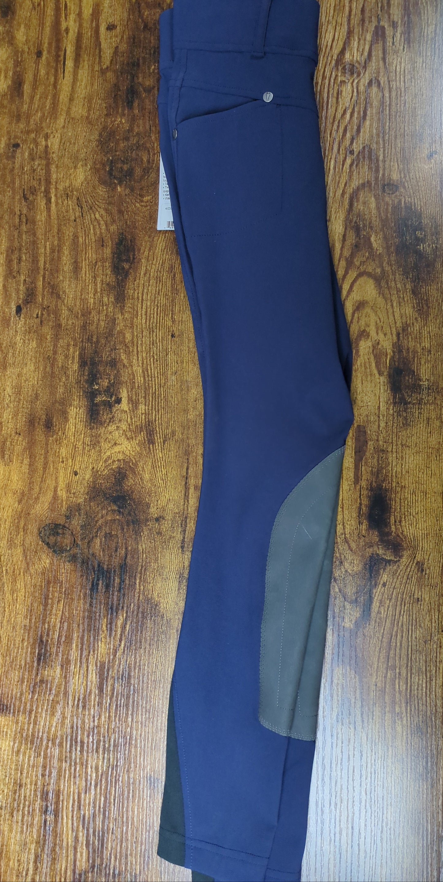 Kerrits Cross Over Knee Patch Breech – Kids Size Small – Navy Blue