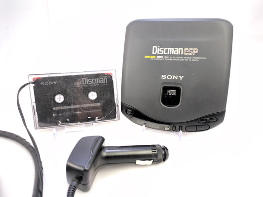Sony Discman with Tape Adapter and Car Power Cable