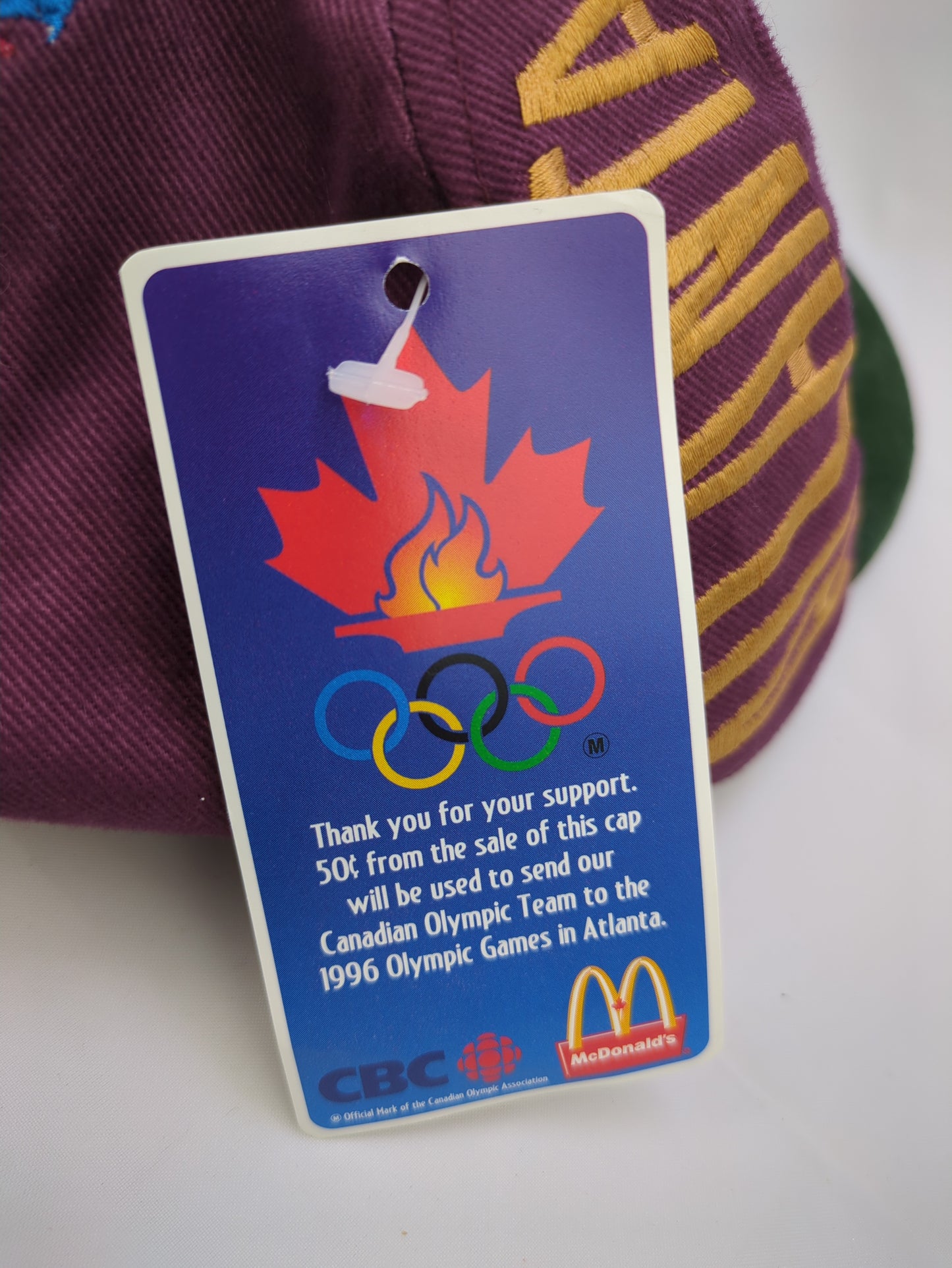 Vintage Team Canada Cap from 1996 Atlanta Olympics, McDonald’s promo, NWT