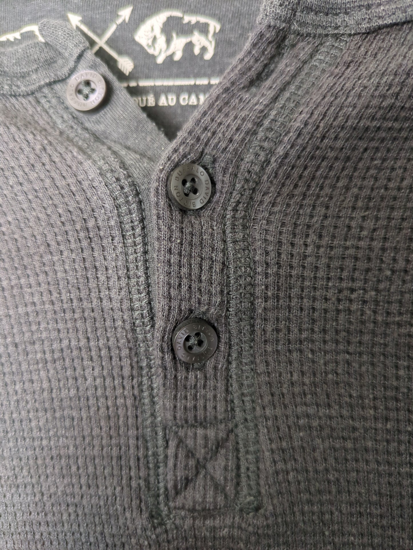 Men's Buffalo David Bitton XL Grey Thermal Shirt