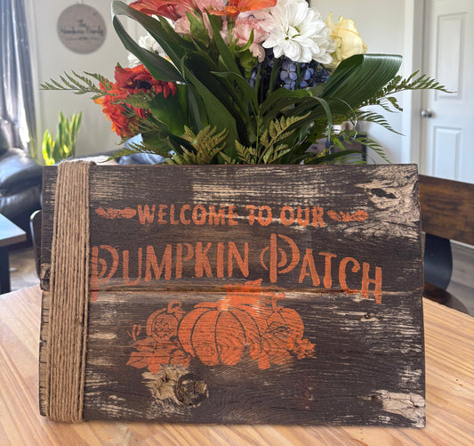 Welcome to Our Pumpkin Patch Sign with Jute – Hand Crafted Fall Decor – Made in Canada
