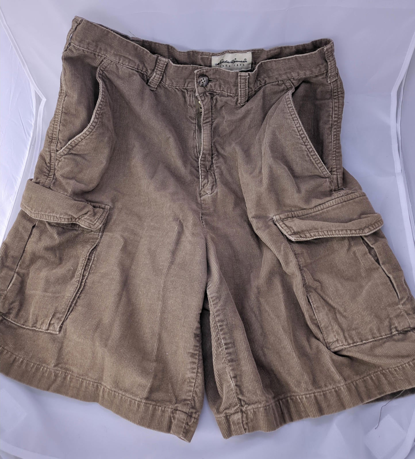 Men's Eddie Bauer Corduroy Cargo Shorts - Brown, Size Medium