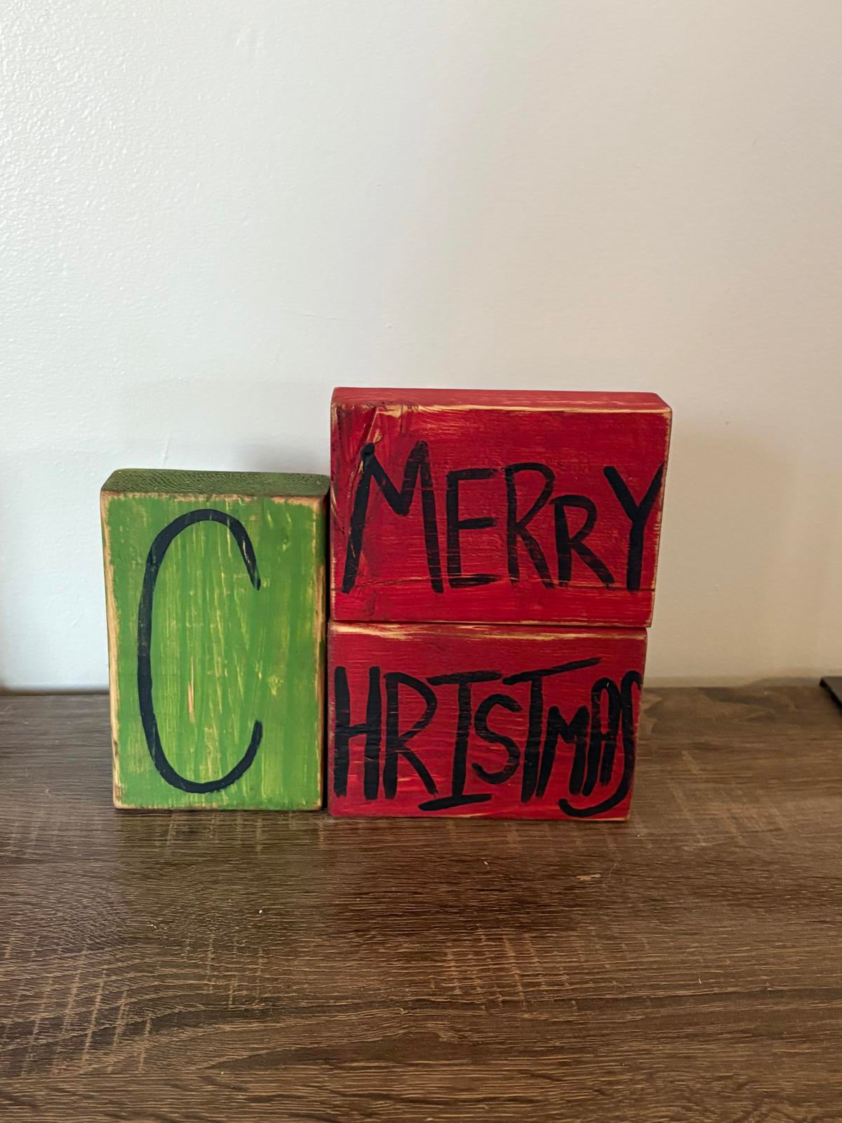 Savvy Creations Merry Christmas Wooden Blocks Décor