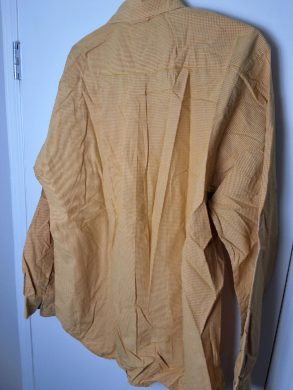 Men's L Tommy Hilfiger button Up long sleeve  Checkered - Yellow and White