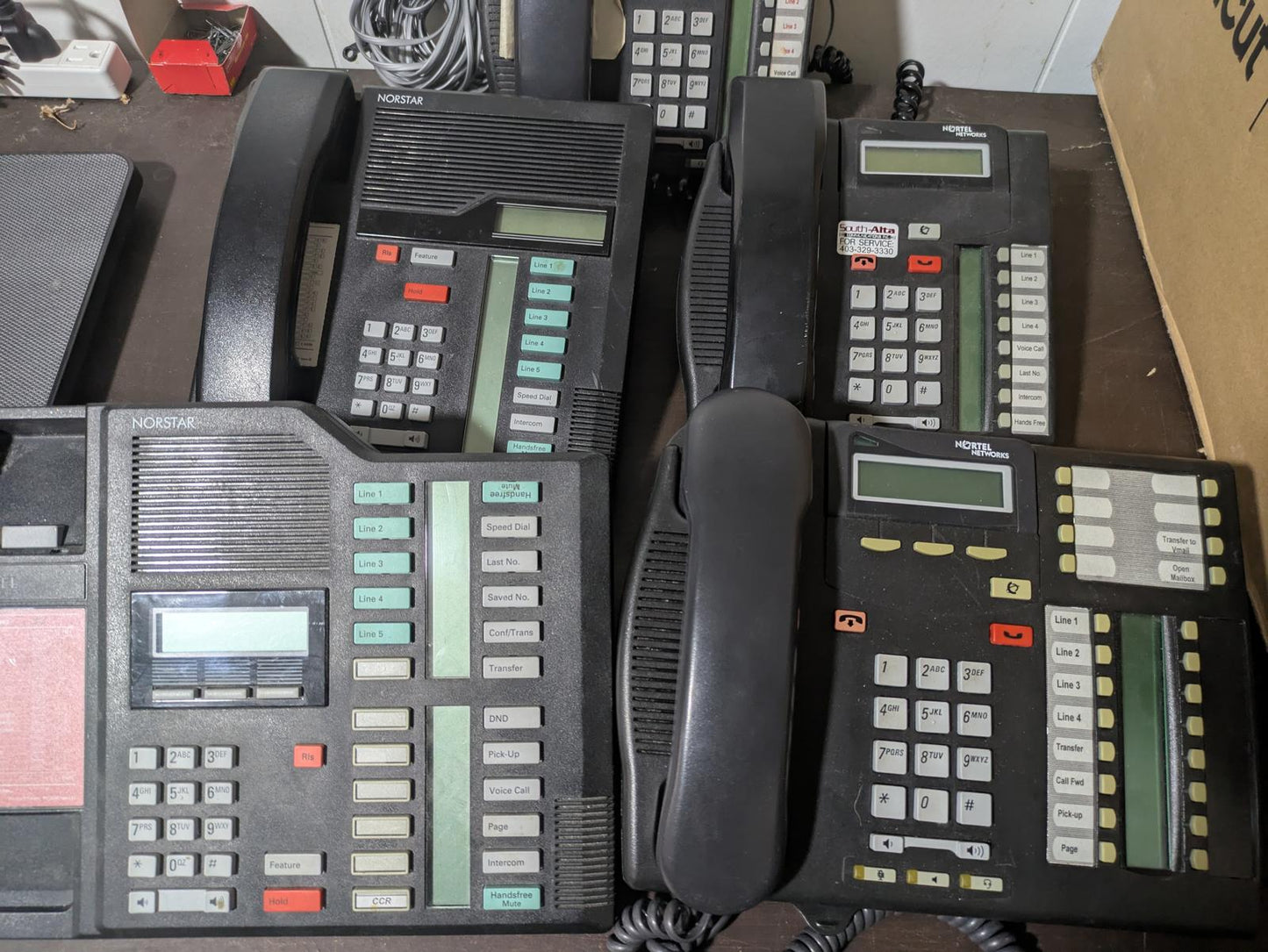 Lot of 5 Nortel Norstar Office Phones – Models T7208, M7324, T7318E – Untested