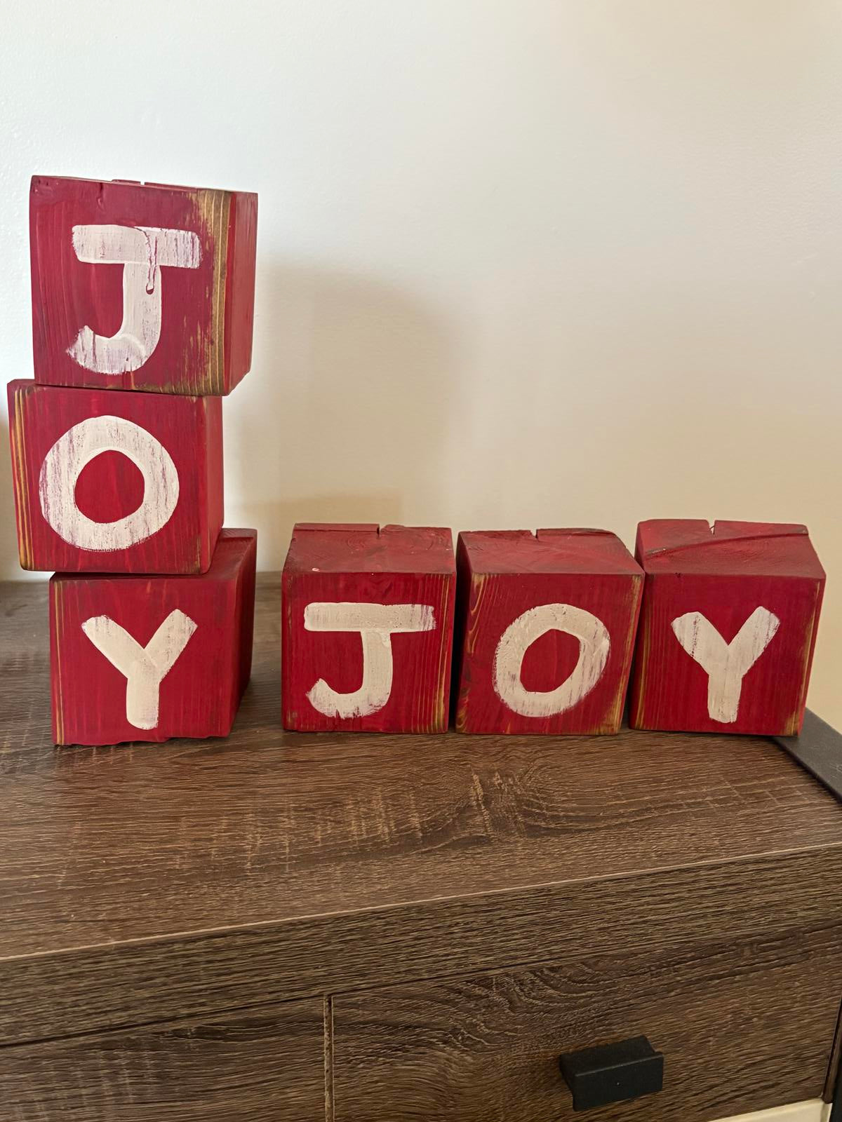 Savvy Creations Wooden JOY Blocks - Decorative Home Accent