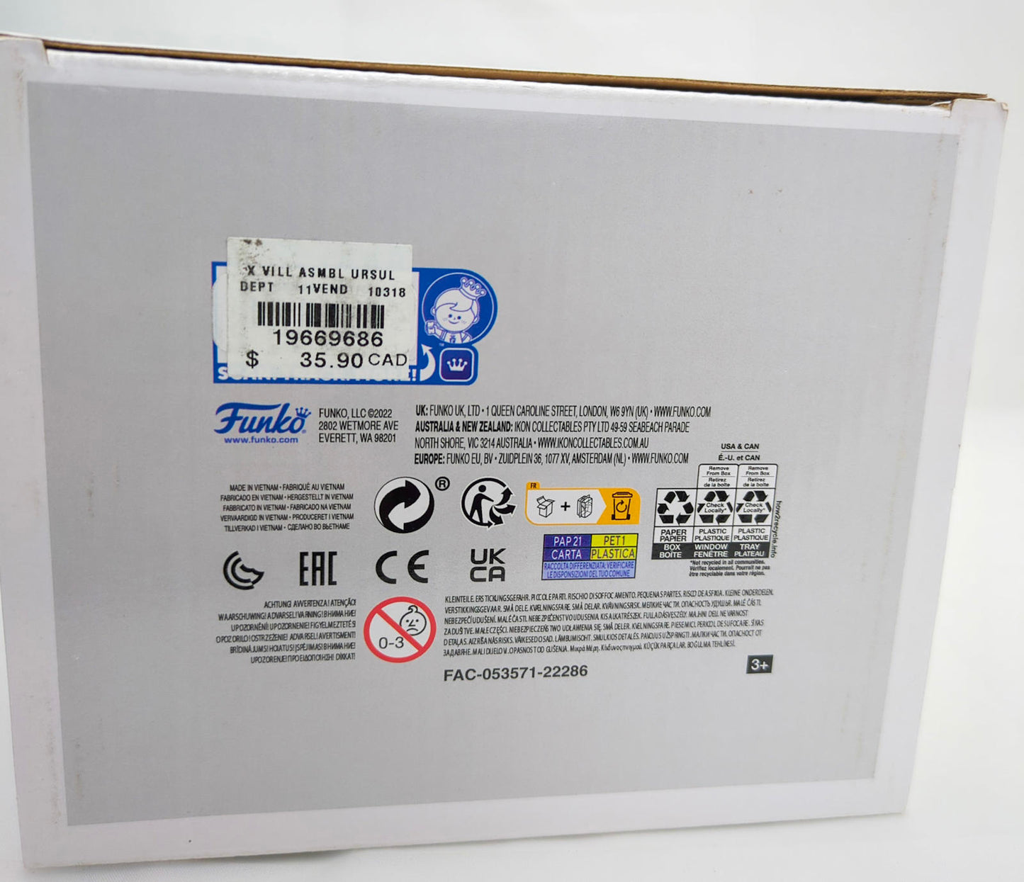 Funko Pop! Deluxe Disney Villains Ursula with Eels Vinyl Figure #1208