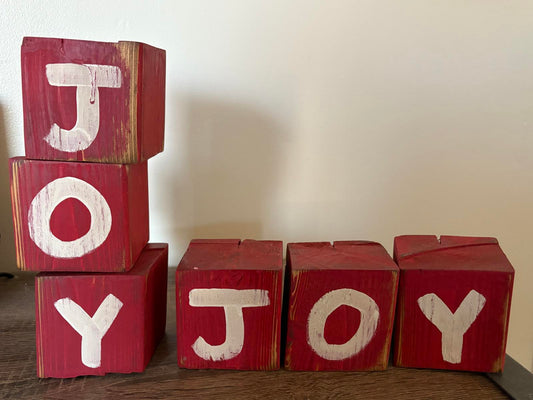 Savvy Creations Wooden JOY Blocks - Decorative Home Accent
