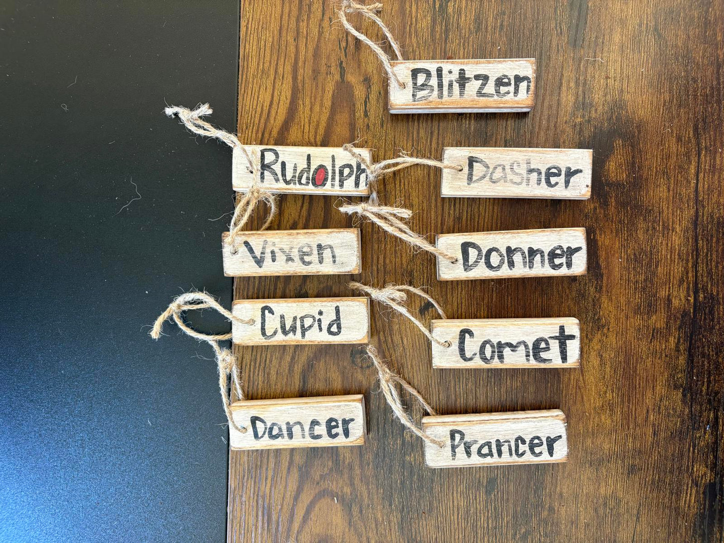 Savvy Creations Wooden Reindeer Name Ornaments - Set of 9