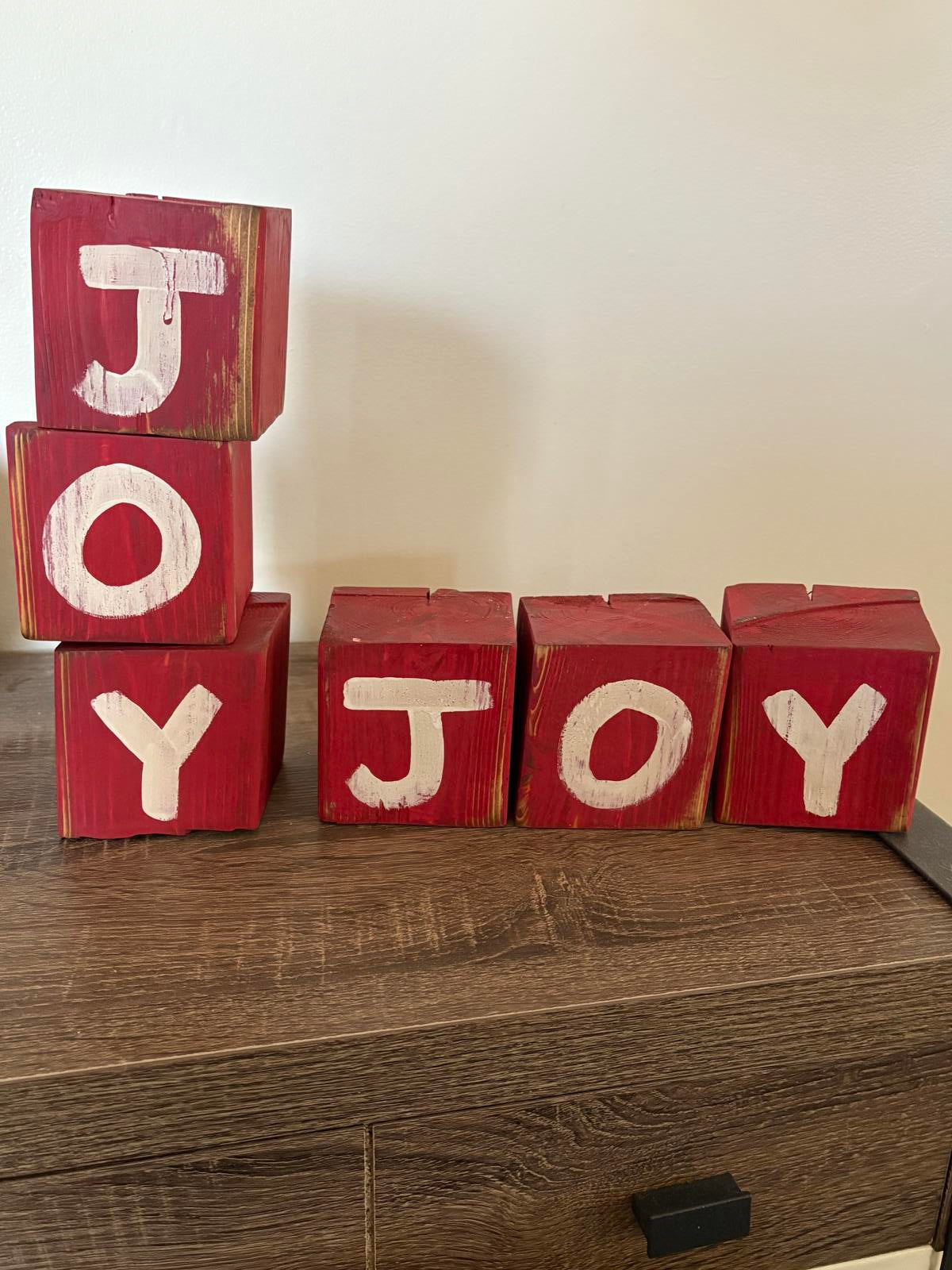 Savvy Creations Wooden JOY Blocks - Decorative Home Accent
