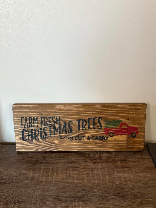 Savvy Creations Farm Fresh Christmas Trees Wooden Sign