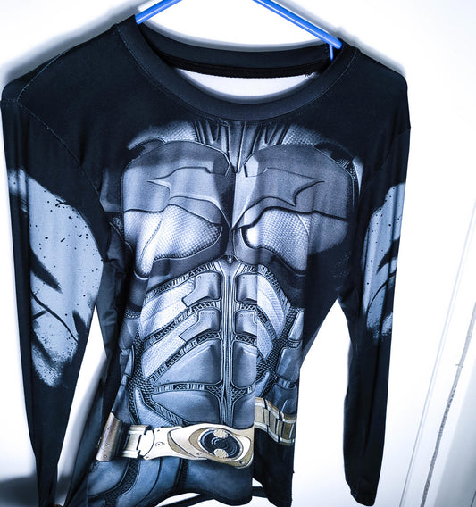 Batman Themed Long Sleeve Graphic T-Shirt